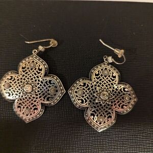 Ornate Silver Quatrefoil Filigree Earrings